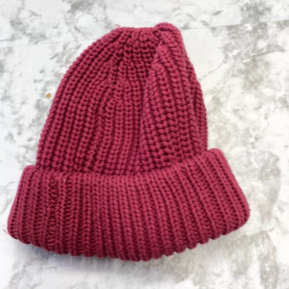 Galeries Lafayette Paris Raspberry knit stocking cap beanie - Picture 3 of 6